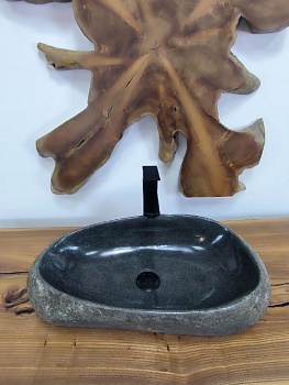 Раковина из речного камня RS-66547 60х33х15 из натурального камня