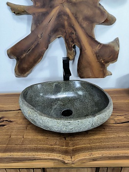 Раковина из речного камня RS-66686 50х39х15 из натурального камня