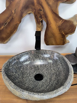 Раковина из речного камня RS-66315 47х38х15 из натурального камня
