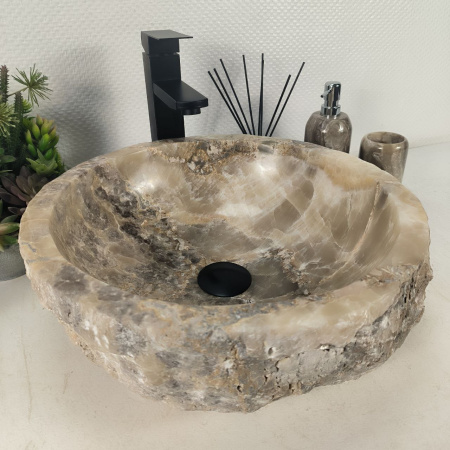 Каменная раковина из оникса Erozy Grey EO-04647 (42*42*15) 0156 из натурального камня