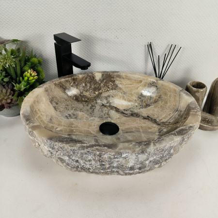 Каменная раковина из оникса Erozy Grey EO-04418 (52*42*15) 0156  из натурального камня