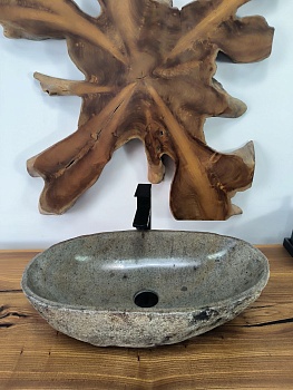 Раковина из речного камня RS-66635 63х34х15 из натурального камня