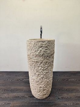 Раковина напольная из мрамора Pedestal Cream Marmo MN-65911 40х40х90 из натурального камня