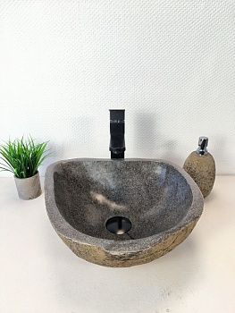 Раковина из речного камня RS-65963 40х38х15 из натурального камня