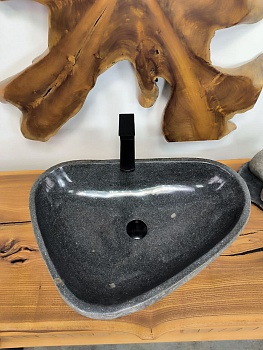 Раковина из речного камня RS-66435 62х44х16 из натурального камня