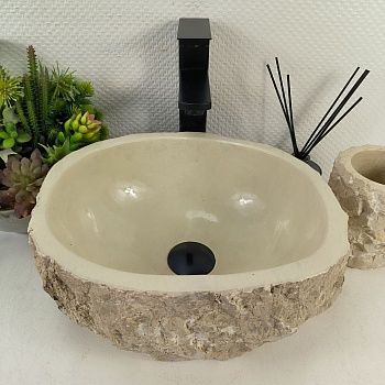Раковина из мрамора Erozy Cream EM-65572 35*30*15 из натурального камня