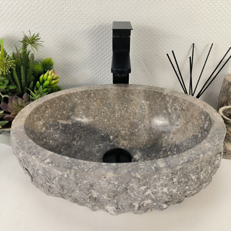 Каменная раковина из мрамора Erozy Grey EM-04804 (41*31*15) 0190 из натурального камня