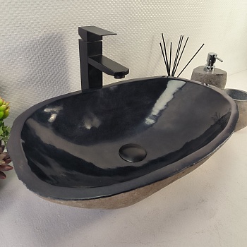 Раковина из речного камня RS-65493 53*34*16 из натурального камня