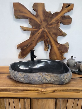 Раковина из речного камня RS-66366 70х41х14 из натурального камня