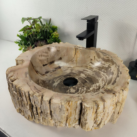 Каменная раковина из окаменелого дерева OD-04305 (49*45*15) 0176 из натурального камня