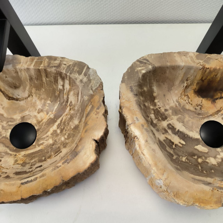 Раковина из окаменелого дерева ПАРА!! Fossil Basin OD-02337 (45*31*15) 0092