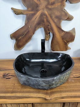 Раковина из речного камня RS-66679 57х43х15 из натурального камня