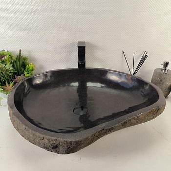 Раковина из речного камня RS-65410 66*55*15 из натурального камня