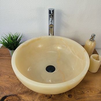 Раковина из оникса Bowl Yellow BO-66086 45*45*17 из натурального камня