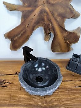 Раковина из мрамора Erozy Black EM-66616 35х34х15 из натурального камня