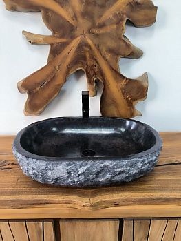 Раковина из мрамора Erozy Black EM-66592 66х46х15 из натурального камня