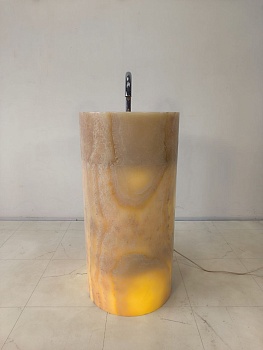 Раковина напольная из оникса Silinder ON-65919 45х45х90 из натурального камня