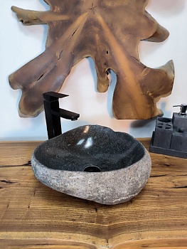 Раковина из речного камня RS-66756 40х36х14 из натурального камня