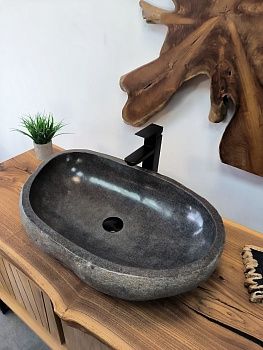 Раковина из речного камня RS-65895 65х40х15 из натурального камня