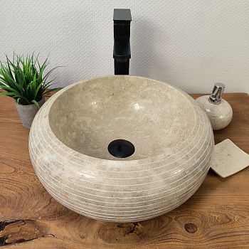 Раковина из мрамора Donut Cream Allur DM-66096 40х40х15 из натурального камня