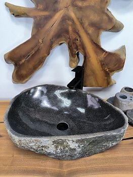 Раковина из речного камня RS-66337 59х45х15 из натурального камня