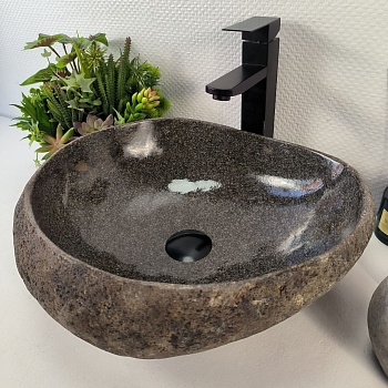 Раковина из речного камня RS-65417 42*39*15 из натурального камня