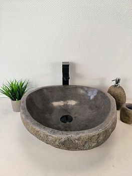 Раковина из речного камня RS-65996 48х46х15 из натурального камня