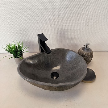 Раковина из речного камня RS-66023 48х36х15 из натурального камня