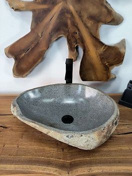 Раковина из речного камня RS-66651 52х41х15 из натурального камня
