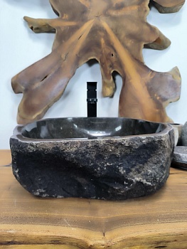 Раковина из речного камня RS-66334 44х44х15 из натурального камня