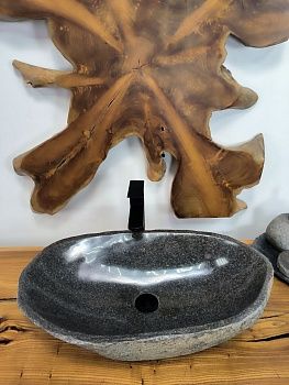 Раковина из речного камня RS-66447 65х36х14 из натурального камня