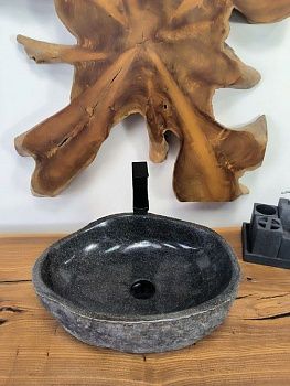 Раковина из речного камня RS-66631 47х36х15 из натурального камня