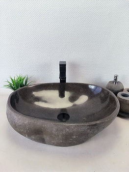Раковина из речного камня RS-66203 58х42х16 из натурального камня