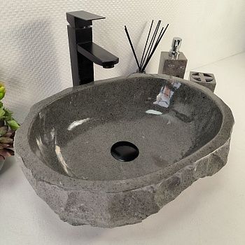 Раковина из андезита Erozy Grey EA-65561 46*34*14 из натурального камня