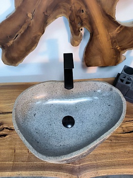 Раковина из речного камня RS-66760 53х38х15 из натурального камня