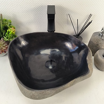 Раковина из речного камня RS-65428 46*39*15 из натурального камня