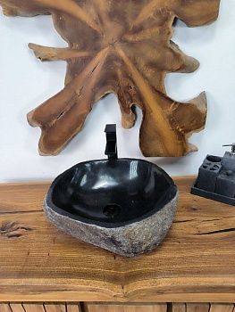 Раковина из речного камня RS-66644 47х42х16 из натурального камня