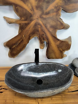 Раковина из речного камня RS-66447 65х36х14 из натурального камня