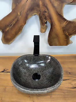 Раковина из речного камня RS-66271 36х30х14 из натурального камня