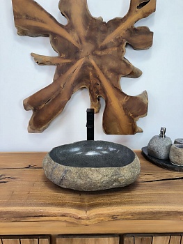 Раковина из речного камня RS-66298 43х36х12 из натурального камня