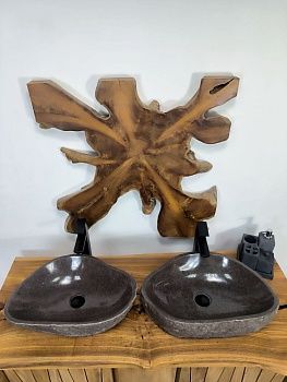 Раковина из речного камня ПАРА! RS-66693 55х36х15 из натурального камня