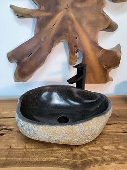 Раковина из речного камня RS-66745 49х38х15 из натурального камня