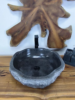 Раковина из мрамора Erozy Black EM-66619 47х46х16 из натурального камня