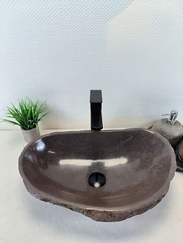 Раковина из речного камня RS-66237 54х33х14 из натурального камня