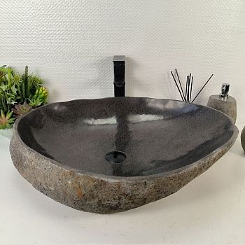 Раковина из речного камня RS-65557 67*53*15 из натурального камня