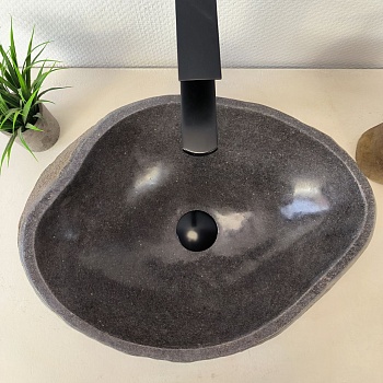 Раковина из речного камня RS-66012 48х34х15 из натурального камня