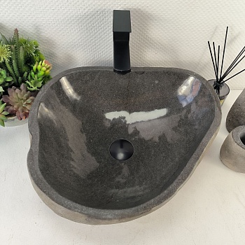 Раковина из речного камня RS-65492 46*42*15 из натурального камня