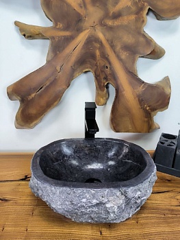 Раковина из мрамора Erozy Black EM-66612 40х30х15 из натурального камня