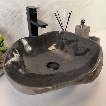 Раковина из речного камня RS-65391 43*39*15 из натурального камня