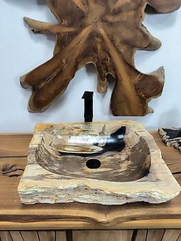 Раковина из окаменелого дерева OD-66460 53*45*14 из натурального камня